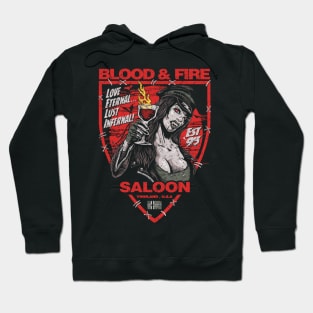 "BLOOD & FIRE SALOON" FRONT AND BACK RED Hoodie
